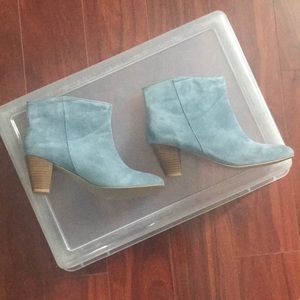 MIA LIMITED EDITION BLUE SUEDE ANKLE BOOTS SIZE 10